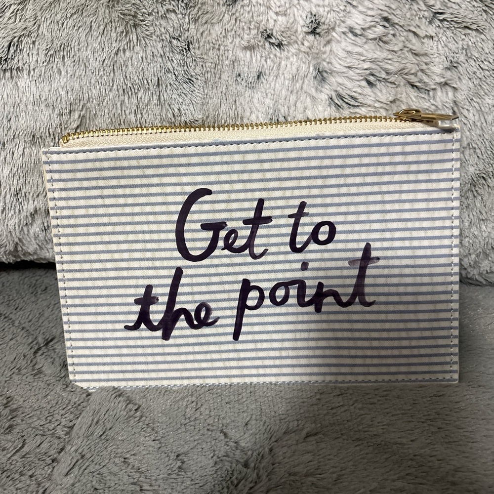 kate spade Blue and White Striped Pouch